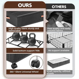 Under Bed Storage with Wheels 2-Pack, 66L Clear Lids for Clothes, Shoes