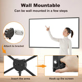 100 Inch Outdoor Projector Screen with Stand, Wind-Resistant Design