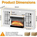 59"/75" Farmhouse Electric Fireplace TV Stand 12 Color 3D Realistic Flame