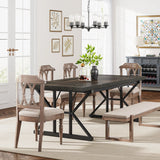 Tribesigns Dining Table for 6 People, 70.8-Inch Rectangular Wood Dining Table