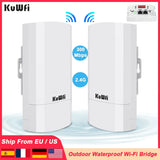 KuWfi 300Mbps Outdoor CPE Bridge 2.4Ghz Wireless WiFi Router AP Repeater Bridge Wi-fi Signal Extender PTP Up to 1KM with 24V POE