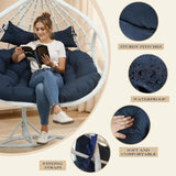 Double Egg Chair Cushion Replacement 55x35in -Thickened Waterproof