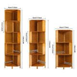 Corner Bamboo Bookcase,3/4/5 Tiers Brown A-Shaped Freestanding Display Bookshelf