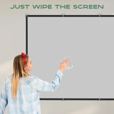 Projector Screen 120in 4K HD Foldable Anti-Crease Portable for Home Theater