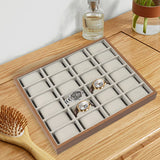 24-Slot Luxury Wooden Watch Box Organizer w/ Removable Flannel Pillows