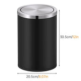Small Swing Lid Trash Can 2.4 Gallons, Stainless Steel Mini Garbage Bin for Home Office