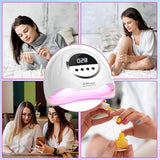 320W UV LED Nail Lamp 72LEDS Gel Polish Drying Lamp with Automatic Sensing 4 Timer Professional Nail