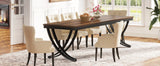Rectangular Dining Table for 6-8, 78 inch Large Farmhouse Dinner Table for Kitchen