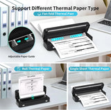 300DPI Portable Printer Wireless for Travel, Inkless Small Bluetooth Printers for Home Use
