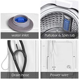 Portable washing machine for small spaces, ABS plastic gray compact full-automatic laundry