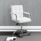 Furmax Mid-Back Office Task Chair Ribbed PU Leather Executive Chair Modern Adjustable