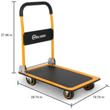 Push Cart Dolly 330 LBS Foldable Moving Platform Hand Truck Easy Storage 360 Degree Swivel Wheels