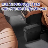 Compact Black Car Trash Bin With Flip Lid – Portable Waste Container For Vehicles