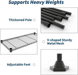 Heavy Duty Metal Shelving Unit 4-Tier Wire Rack Shelves for Kitchen Garage Storage,Adjustable