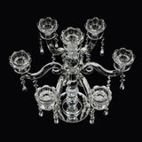 Crystal Candle Holder, 7-Arm 14 Inch Crystal Taper Candlestick Candelabra