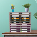 Wooden Paper Mail Tray SorterWith Rubber Rings ,Office Desktop File LiteratureOrganiser,Classroom