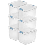 Under Bed Storage Bins with Lids, Clear Plastic, 25 Quart for Closet, Bathroom