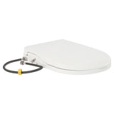 Non-Electric Bidet Toilet Seat, Dual Nozzle Front & Rear Wash, Slow-Closing Cover, Water Pressure Driven, for Hemorrhoid Relief & Feminine Hygiene, Universal D-Shape, Easy