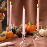 24 Pcs Candlestick Holders Bulk, 2.56 x 3.55in Clear Taper Candle Holders