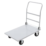 2000lbs Industrial Silver Flat Dolly Cart Heavy-Duty Iron Hand Truck
