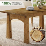 Elegant 63 Solid Wood Dining Table for 4-6, Rich Grain & Texture