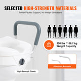 SucceBuy Raised Toilet Seat 5" Height Raised 350 lbs Weight Capacity for Round &Elongated