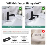 Bathroom sink faucet with pull-out sprayer matte black finish modern single-handle design with pop-up drain stopper