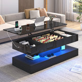 High Glossy LED Coffee Tables for Living Room, Center Table with Storage