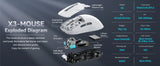 ATTACK SHARK X3 Wireless Gaming Mouse,49g Ergonomic PC Mouse