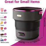 Portable Washing Machine 13L Foldable Mini Washer with with 4 Modes and Spin Basket Deep Cleaning