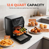 12.6Qt Air Fryer Oven, Family Size Countertop Convection Oven with 10 Preset Cook Modes
