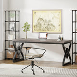 Tribesigns 63" Large Industrial Executive Desk with Extra Thickened Tabletop & Metal Frame