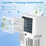 14000 BTU Portable AC, 4-in-1 with Remote & Panel Control for Large Rooms