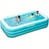 JOYFY Full-Sized Inflatable Swimming Pool 125x 68x 22 inch with Seats
