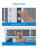 5000 BTU Window AC w/ Timer Function & Easy Install Kit for Small Bedrooms
