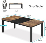 78.7 Inch Long Kitchen Table for 6-8, Dining Room Table for Kitchen Living Room