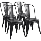 Classic Stackable Metal Dining Chair Set of 4, Indoor-Outdoor Bistro
