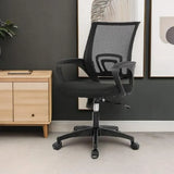 PayLessHere Black Mesh Office Chair Adjustable Lumbar Support Armrest