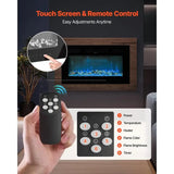 42 inch Electric Fireplace, Wall Mounted Recessed Fire Place with Remote