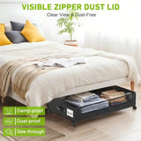 Stozle 1Pack/2Pack Under Bed Storage Boxes With Wheels, Large Capacity