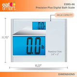 Eat Smart Precision Plus Scale Wide Body Bath Scale for Accurate Body Weight Monitoring in Home Fitness