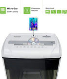 12-Sheet Micro-Cut Shredder with Pullout Basket, Paper, CD, Credit Card