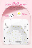 Rechargeable UV LED Nail Lamp 72W Cordless UV Light for Nails With Rhinestone Heart Shaped Manicure Pedicure