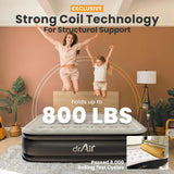 Queen Air Mattress with Built-in Pump, 18" Raised Blow Up Bed, 800 lbs Max