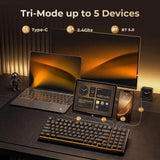 Wireless Mechanical Keyboard and 4800 DPI RGB Gaming Mouse with 61G Lightweight