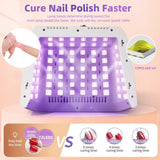 320W Big Space UV LED Nail Lamp For Manicure Drying Gel Nail Polish 72 LED Nail Dryer With Two LCD Screens