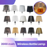 Wireless Bottle Table Lamp 3-color and Stepless Dimming Night Lamp 2000mAh Desk Lamps