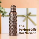 100% Copper Water Bottle 34 Oz Antique Black - Leak-Proof, Temperature Retention