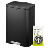 13.2 Gal Kitchen Step Trash Can with Soft Close Lid, Stainless Steel Recycling Bin