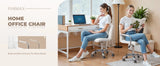 Furmax Mid-Back Office Task Chair Ribbed PU Leather Executive Chair Modern Adjustable